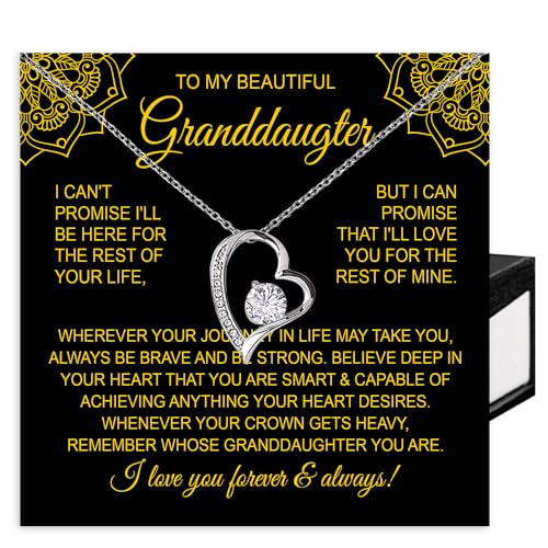 Granddaughter Necklace Gift from Grandma or Grandpa for Christmas Birthday or Special Occasion A Heartfelt Jewelry Keepsake to Show Your Everlasting Love and Support
