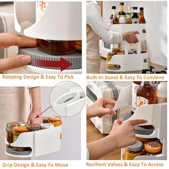 Lazy Susan Turntable for Cabinet, DlY 360¡ã Rotate Fridge Lazy Susan Organizer,Organization & Storage Rotating Shelves for Lazy Susan Pantry Kitchen Cabinet Dining Table Counter top Vanity(1 Pack)