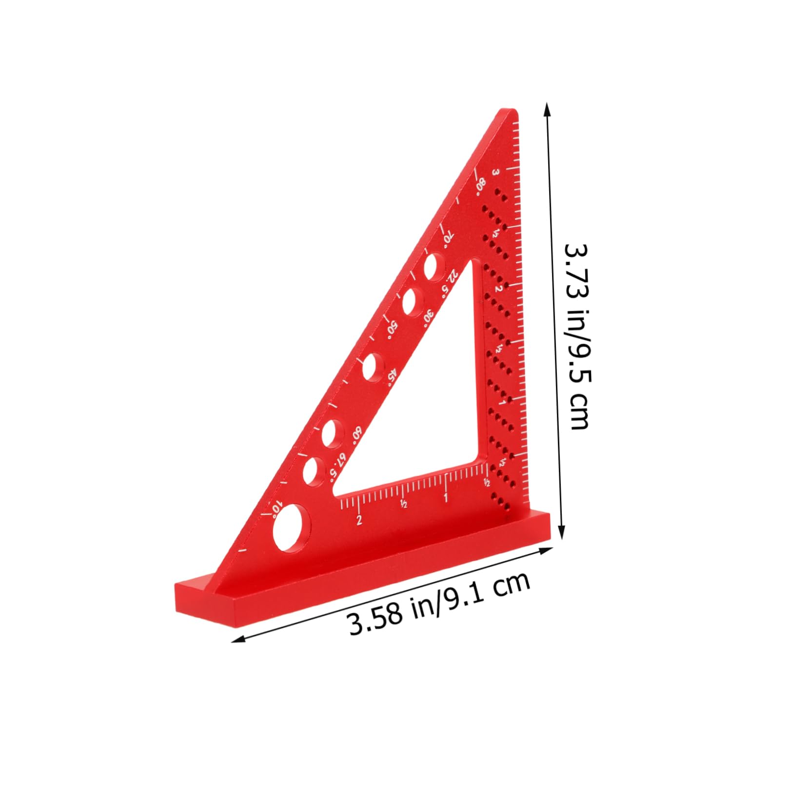 SHINEOFI 4 Pezzi Righello Quadrato per Falegnameria con Goniometro e Strumento Misurazione Alta Precisione per Architetti e Falegnami Design Compatto Progetti e Disegno