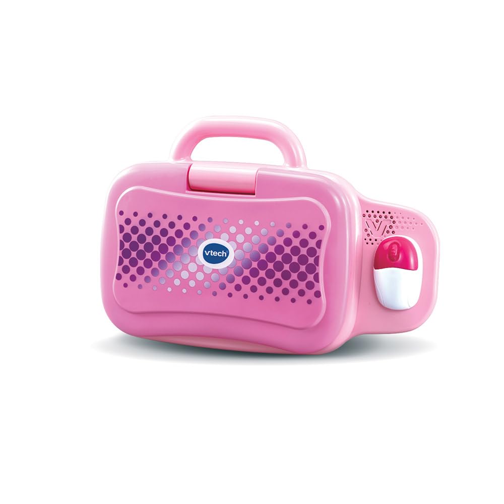 VTech - Ordi Genius Pro Rose, Ordinateur Portable Enfant avec Écran Rétroéclairé, Souris, 20 Jeux Évolutifs, Jouet Éducatif, Cadeau Enfant de 3 Ans à 7 Ans - Contenu en Français et Anglais