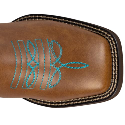 Image of SheSole Cowboy Boots For Women Wide Square Toe Mid Calf Ladies Western Cowgirl Boots