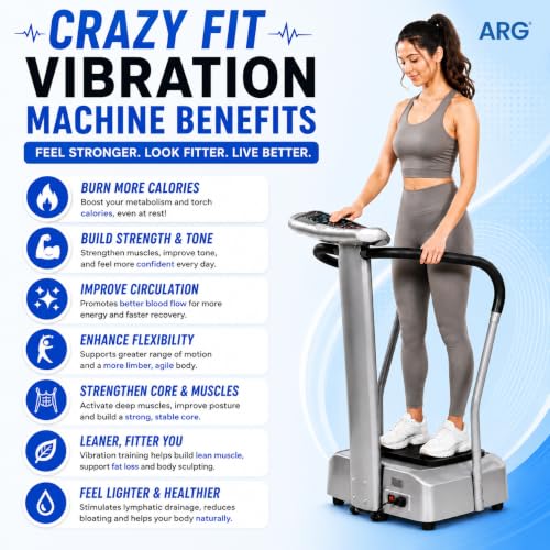 Image of ARG AROGYA Crazy fit Massager Vibration Platform Machine | Full Body Vibration Exercise & Massage Platform | Adjustable 1-99 Speed Levels for Home & Gym Workout Machine