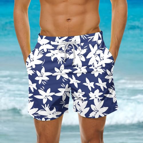 2025 Mens Summer Swim Shorts Cute Ocean Animal Print Quick Dry Swim Trunks Lightweight Beachwear for Surf and Pool2
