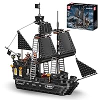 Mould King 10195 Pirate Ship Building Block Model, 932 Pieces Ship Toy Building Blocks Set, Modern Sailboat Models as Gifts/Collectibles