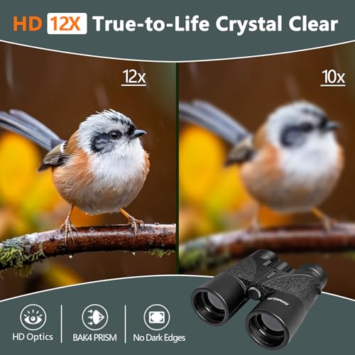 Binoculares 12x42 HD impermeables con prisma BAK4 miniatura 5