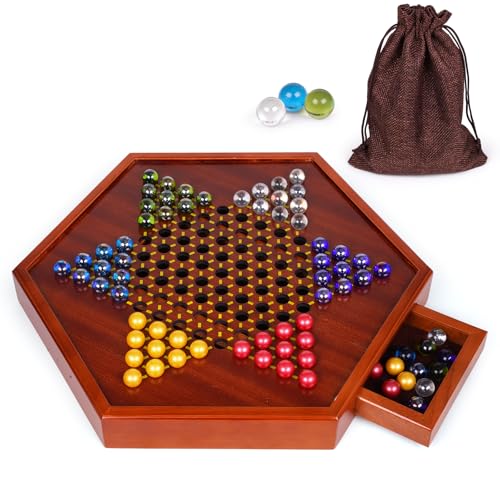 Juego de mesa Chino de 15 pulgadas con 72 canicas de vidrio miniatura 1
