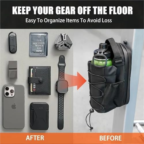 Magnetic Gym Bag For Men And Women – Sling Bottle With Magnetic Attachment Water Bottle Holder, Gym Pouch, Crossbody Bag(Black)3