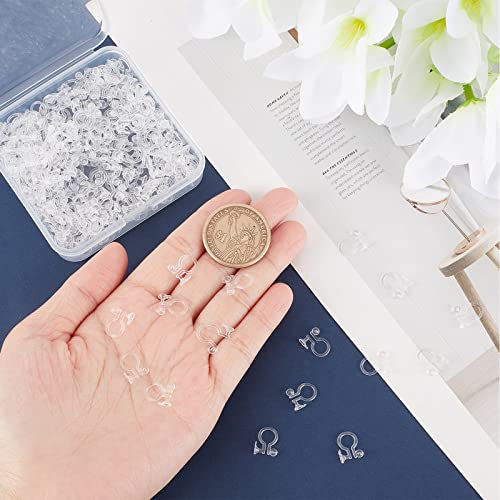 SUNNYCLUE 1 Box 250Pcs Clip on Earrings Converters Ear Clips Non Pierced Painless Plastic Transparent U Type on Earrings Findings for jewellery Making Accessories DIY Dangle Craft - Image 3
