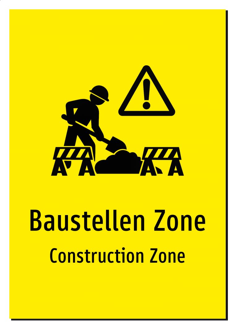 50663-DEEN-S-09 | Baustellen Zone/Construction Zone Schild Deutsch