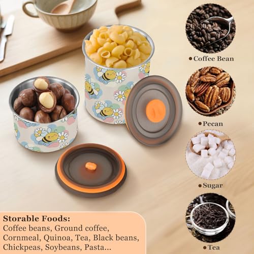 Envase de acero inoxidable beige para café 900 ml DOMIKING miniatura 5