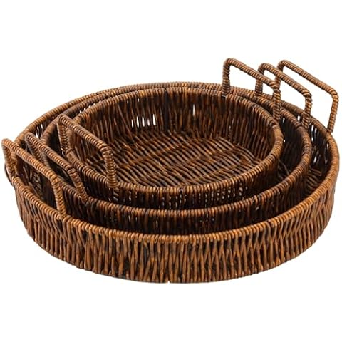 Ferraycle 3-Piece Rattan Tray Set Cover
