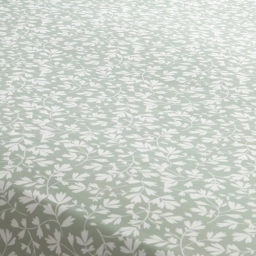 Drap-housse vert sauge 180x200 cm au motif floral en polycoton Dreams & Drapes