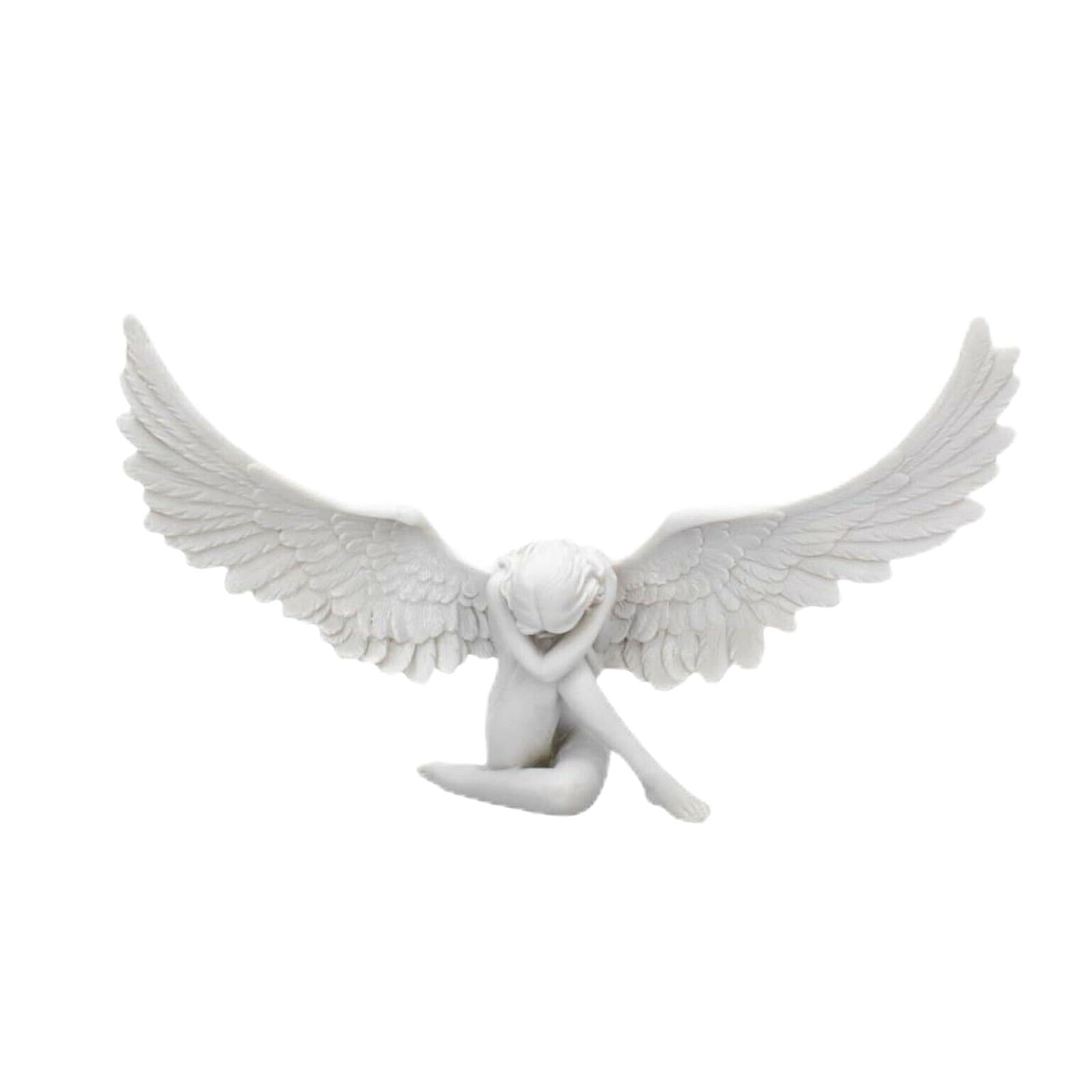 XuQiZZpp Sobbing Garden Statue Statues Resin Ornaments Wing Miniature Figurines for Patio Yard Home Decoration