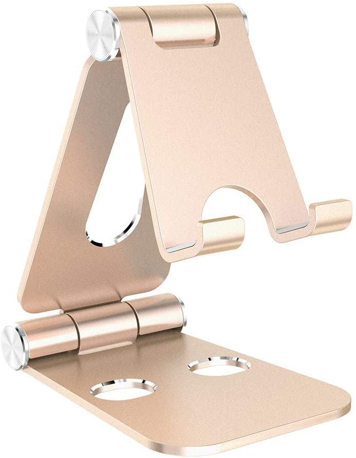Simpeak Support Téléphone, Support Tablette, Support Dock Compatible pour téléphone Portable, Accessoires, Bureau, d'autres Smartphones Aluminium-d'or