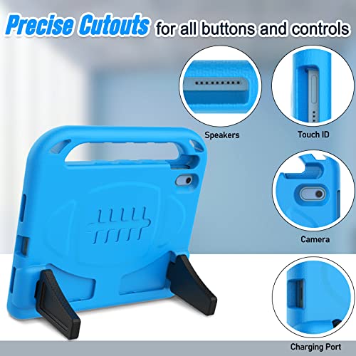 Ltrop Kids Case For Ipad 10Th Generation 10.9 Inch, Ipad 10Th Gen Case 2022, Ipad 10Th Case [Built-In Screen Protector] Child-Proof Handle Stand Cover Case For Ipad 10.9 For Toddler Boy Girl, Blue #TOP3