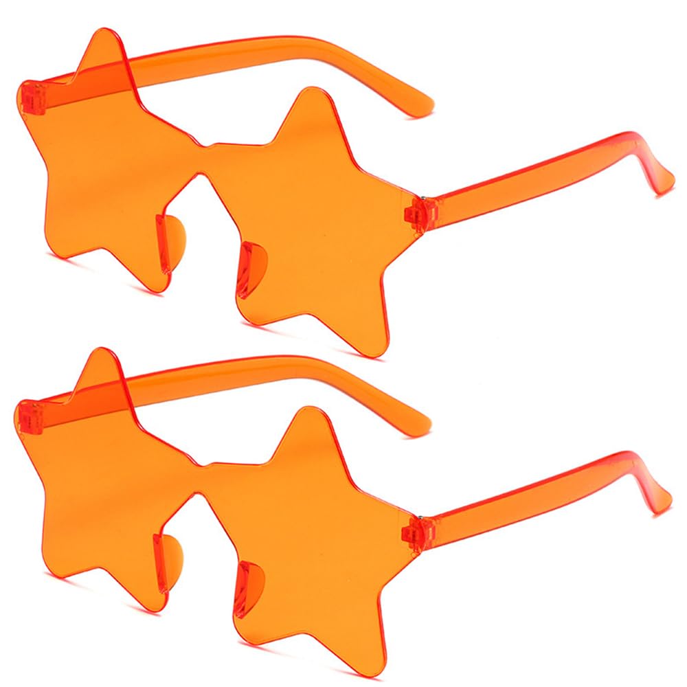 SECALIFE2 Pieces Star Shape Sunglasses Multicolor Rimless Star-shaped Glasses Fashion Star Oversized Fashion Sunglasses Eyewear for Women, Purple