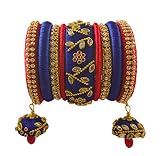 Yaalz Seidenfaden Designer Stilvolle Fancy Festival Wear Hochzeit Chuda Kundan Stein Armreif Set für Frauen Mädchen, 2.6, Seide