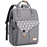 Lekebaby Sacs à dos à Langer Bebe Maternite avec Matelas à Langer, Sac a Langer a Dos Imperméable, Motif Flèche, Gris