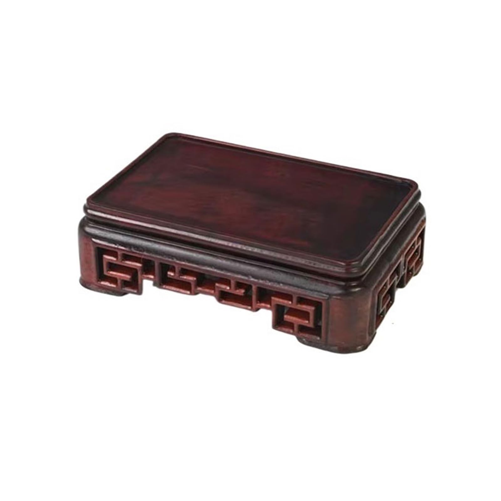 LJHFG63KUYT Pedestal Decor Rectangular Red Sandalwood Miniature Base for Strange Stones Vase Teapots Indoor Holder(Small)