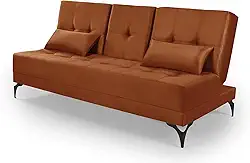 Sofá Cama Solteiro Colorado Reclinável 3 Posições Tecido Suede (Terracota)