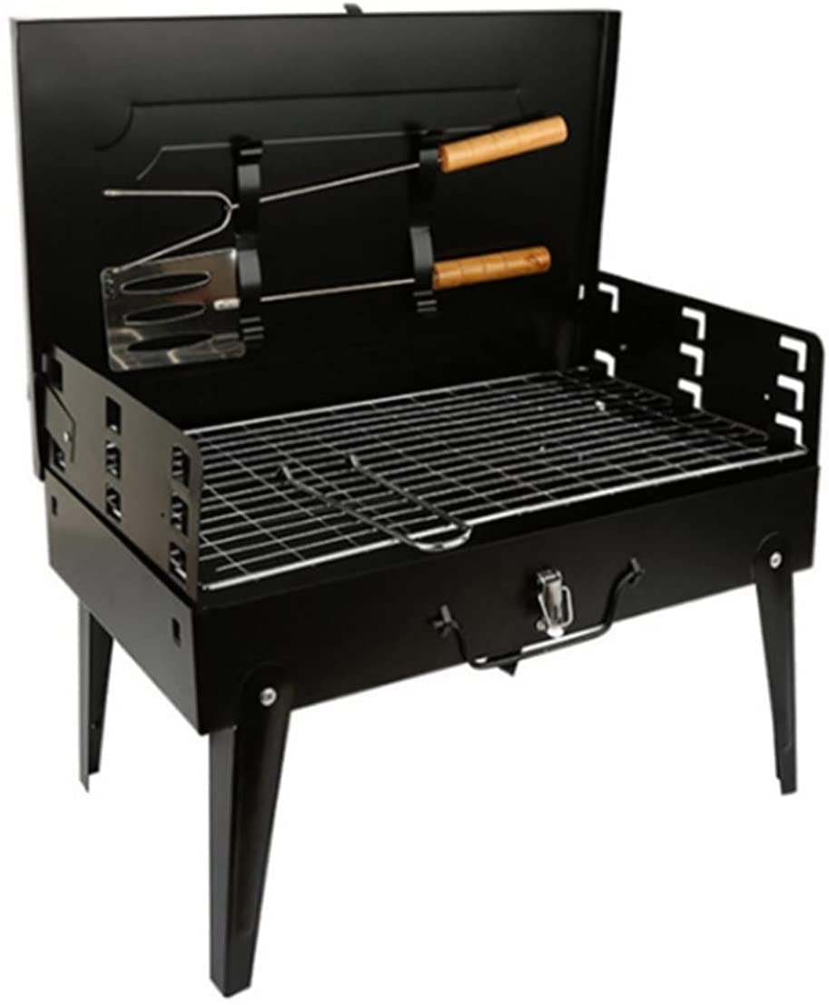 Grill na węgiel drzewny świeżym powietrzu, przenośne małe grille i wędzarnie składane stołowe, podwórko patio kempingowym,Grill ogrodowy