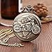 ZHTY Vintage Antiguo Tallado Motocicleta Steampunk Reloj de Bolsillo de Cuarzo Retro Bronce Mujeres Hombres Collar Colgante Reloj con Cadena Juguete Decorar