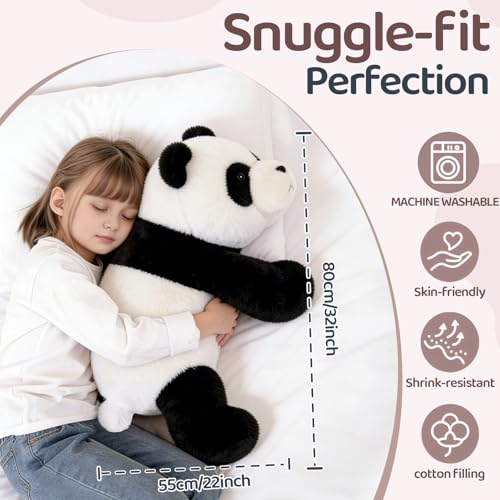 Panda en peluche lestée 80 cm XXL douce pour dodo enfant - 2