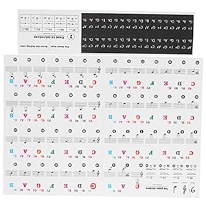 Bladmuziekstickers, pianosleutelsticker Modieus gemakkelijk voor muziekonderwijs voor decoratie voor pianoliefhebber…