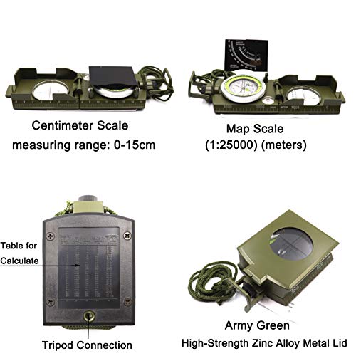 Brújula Militar de Metal Lensatic con Inclinómetro y Resistente al Agua miniatura 3