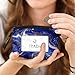 IRADA ID Case Wallet Keychain with Clear ID Window Zipper Cute Coin Purse for Women Water Resistant Small Coin Pouch-Blue Marble Keychain Wallet