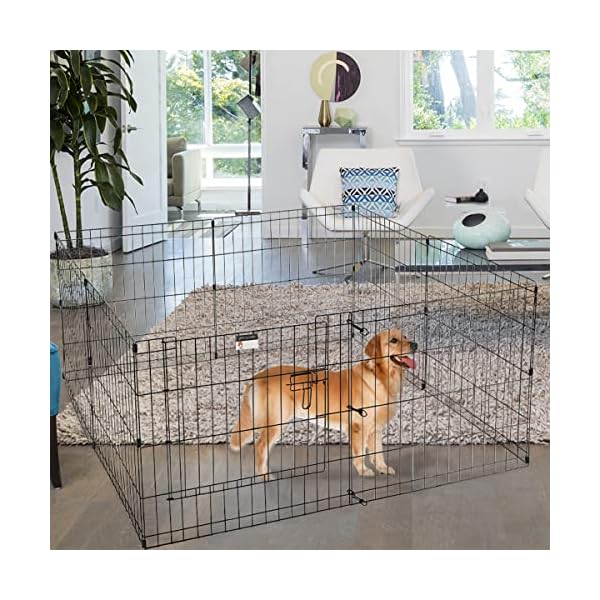 Puppy-Playpen-Collection-Foldable-Metal-Exercise-Enclosure-Eight-Panels-IndoorOutdoor-Pen-with-Gate-for-Dogs-Cats-or-Small-Animals-by-Petmaker Foldable Metal Exercise Enclosure