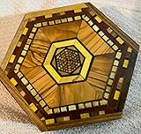  Joyero de madera con diseño de mosaico (hexagonal)