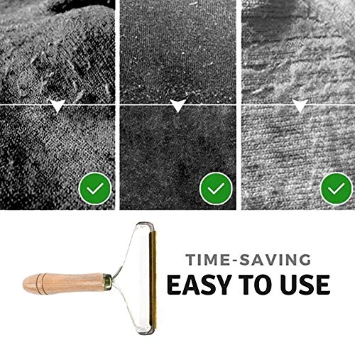 Portable Lint Remover Manual Clothes Cleaning Fuzz Shaver, Multi-Fabric Sweater Comb with Steel Net, Quick Epilator for Wool Products Pet Hair (1 PC Brown)