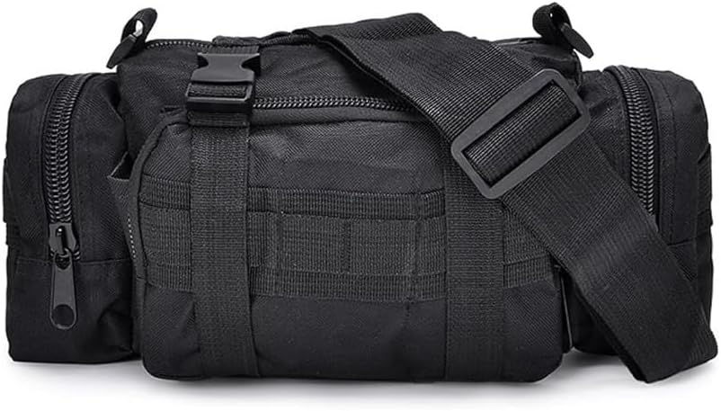 Tactical MOLLE Waist Bag – Heavy-Duty Outdoor Utility Pouch, Multi-Pocket Gear Organizer for Hunting, Fishing & Outdoor Use (Black) (Black)