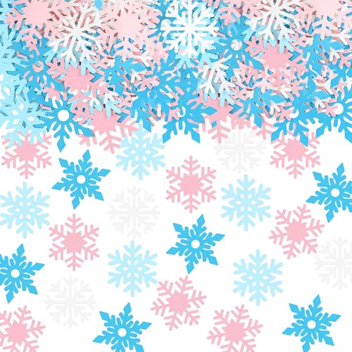 Image of 100 Pcs Snowflakes Confetti Decorations for Christmas Winter Frozen Theme Themed Party Baby Shower Confetti Paper Table Scatter