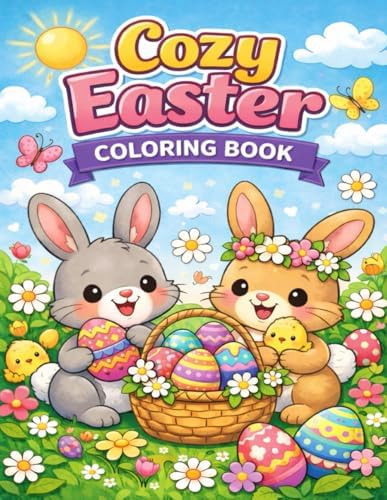 Cozy Friends Easter Coloring Book: Adorable Springtime Animals, Cute Easter Scenes & Relaxing Coloring Pages for Kids