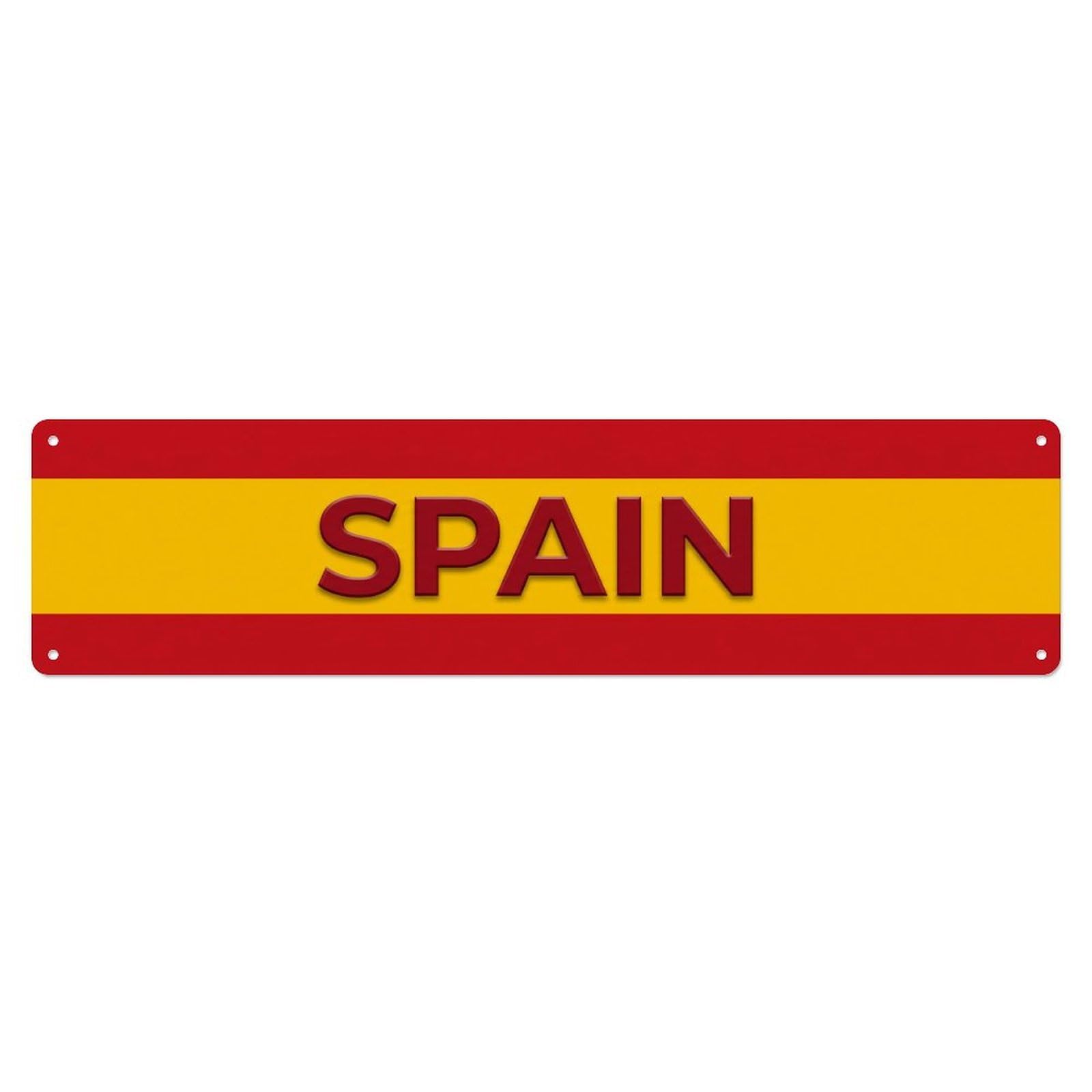 Metal Tin Sign Vintage Spain Flag Pattern