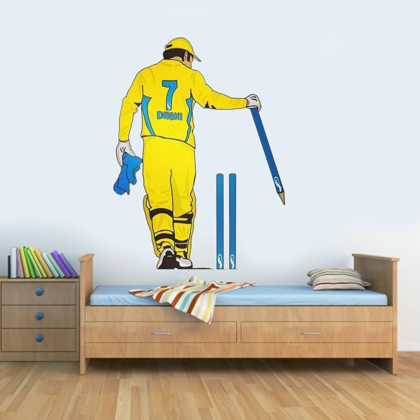 Indian Cricket Team Wicket Keeper (M.S. Dhoni) Self Adhesive Sticker (Pack of 1) (B0CQK6J7V4) Amazon Price History, Amazon Price Tracker