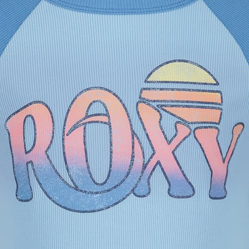 Image of Roxy Girls' Short Sleeve Snug Fit Ribbed Tee, Crew Neck Graphic T-Shirt, Soft & Comfortable