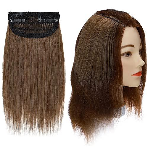 Image of Real 100% Human Hair 2Clip Extension Remy Straight Side Bangs Patch To Add Side Hair Volume DarkestBlonde Color Highlights | Soft Natural Looking Reusable Lightweight Clip Extension for Daily Use, Styling & Party Causal Wear | 20inch Hair Length (1pc)