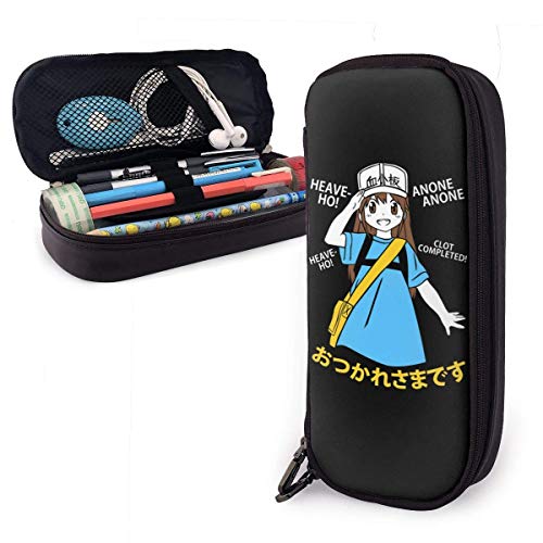 Preisvergleich Produktbild Federmäppchen Großraumspeicher Stift Bleistiftbeutel Schreibtisch Organizer Tragbarer Beutelhalter mit Reißverschluss - Plättchen Chan Hataraku Saibou