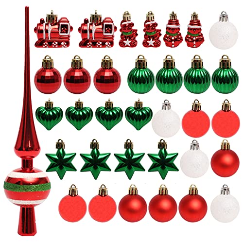 Weihnachtskugeln,Zuzer 34PCS Christbaumkugeln Weihnachtsbaumkugeln Bunt Kunststoff Weihnachtsbaumschmuck Weihnachtsbaum Dekoration Bälle für Weihnachten Hochzeit Party Cover