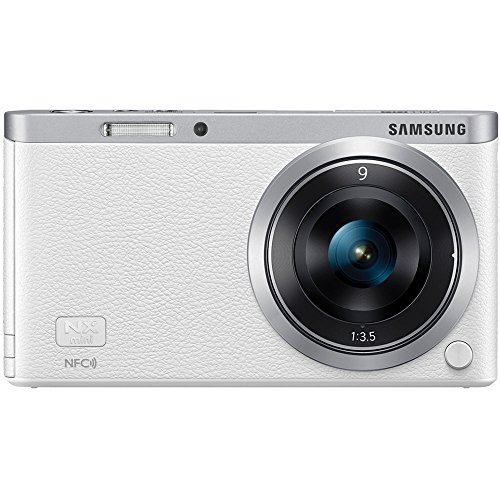 Samsung NX Mini 20.5MP CMOS Smart WiFi & NFC Mirrorless Digital Camera with 9mm Lens and 3' Flip Up LCD Touch Screen (White)