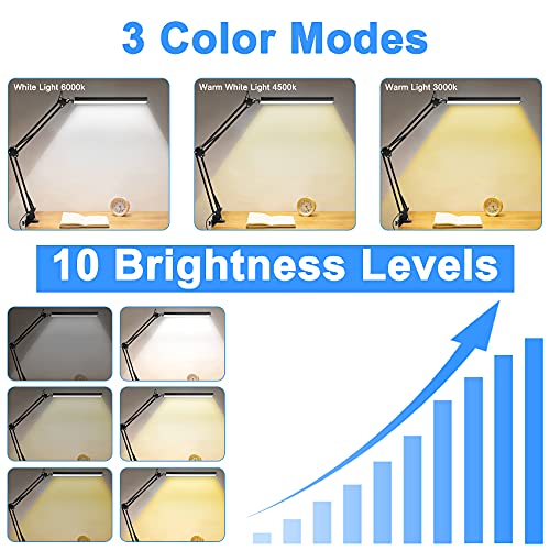 Tobeape-LED-Desk-Lamp-Adjustable-10W-Eye-Caring-Metal-Swing-Arm-Desk-Light-with-Clamp-3-Color-Modes-10-Brightness-Levels-Memory-Function-Table-Lamps-for-Home-Office