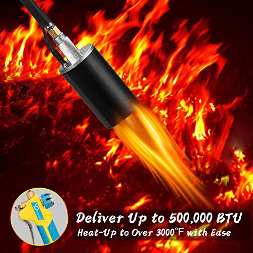 YOUDO-Propane-Torch-Weed-Burner-Heavy-Duty-Flame-Thrower-500-BTU-with-CSA-Certificate-Extra-Long-6FT-Hose-Push-Button-Igniter-Flame-Control-Ergonomic-Handle-for-Garden-Weeds-Ice-Snow