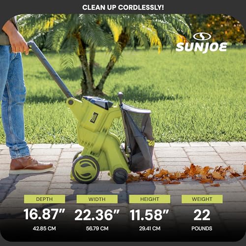 image for Sun Joe Cordless Garden Vacuum and Mulcher Kit with Batteries and Char