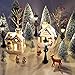 Namalu 34 Pieces Christmas Village Houses Set, Mini Christmas Trees Accessories Set Santa Snowman Street Lamps for Xmas Village Miniature Town Home Table Top Decoration(Cute Style)