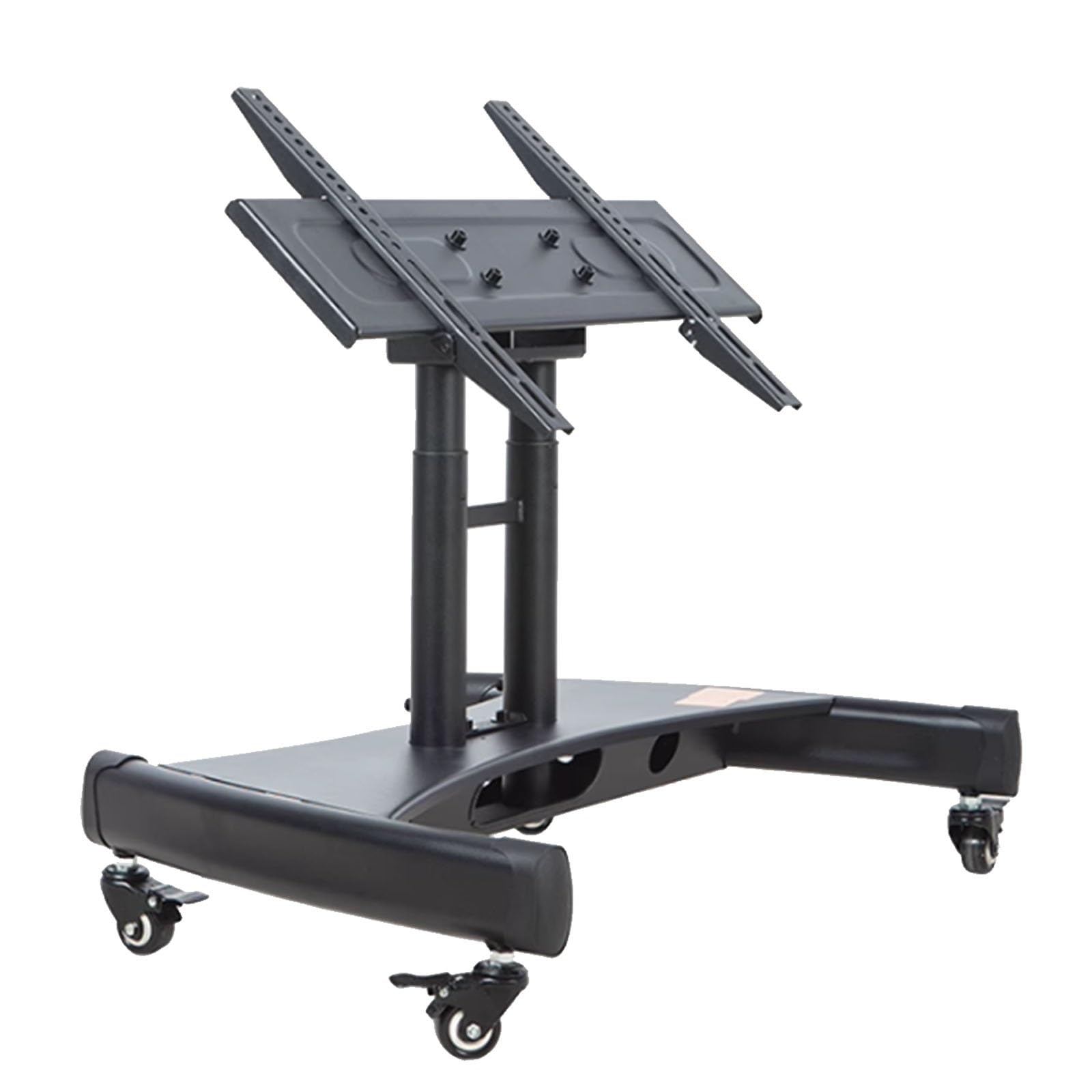 Support Mobile pour téléviseur à roulettes - Support de Sol réglable en Hauteur, pupitre Universel pour Salle de conférence, Chariot Bas inclinable de 0 à 90 degrés,Black