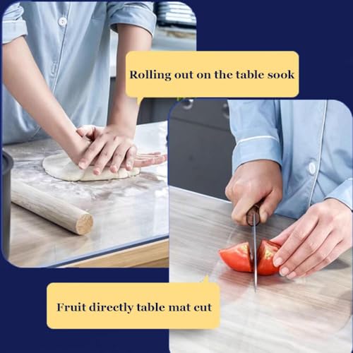 Tovaglia protettiva trasparente per tavolo, spessore 2 mm, impermeabile e oleorepellente, in PVC, per cucina, sala da pranzo, scrivania e piani in legno, protezione della superficie