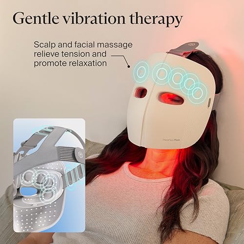 TheraFace Mask LED Light Therapy Skin Care Face Mask with Vibrating Massage - FSA Eligible Blue & Red Light Therapy for Face - LED Facial Massager for Wrinkles, Skin Tightening & Dark Spots - Image 8